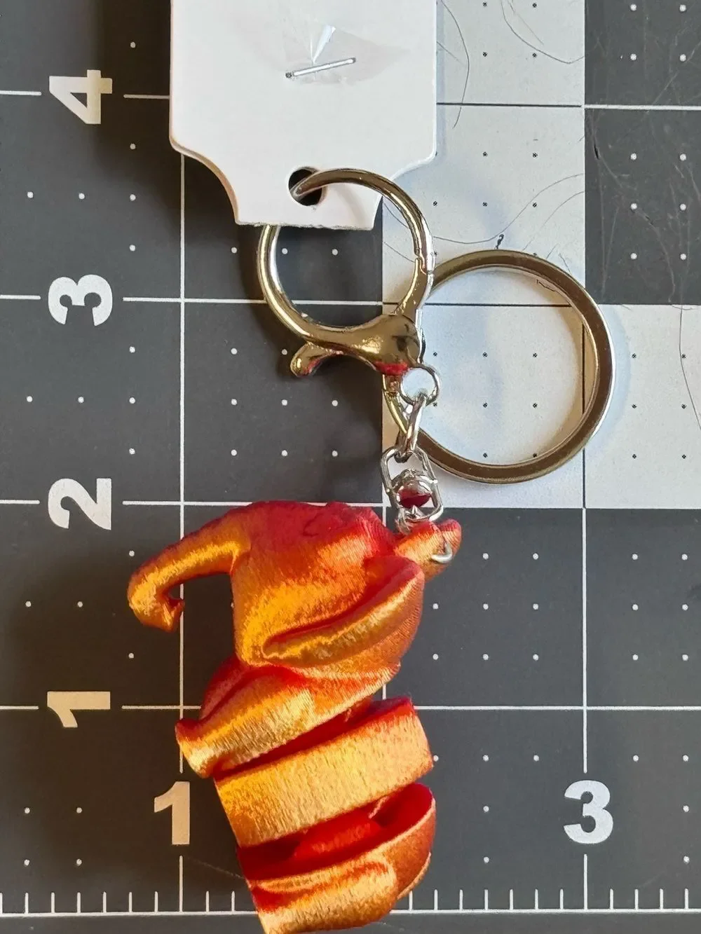 NWT 3D Printed Articulated Elephant Keychain Red Orange Fidget Toy Bag Charm
